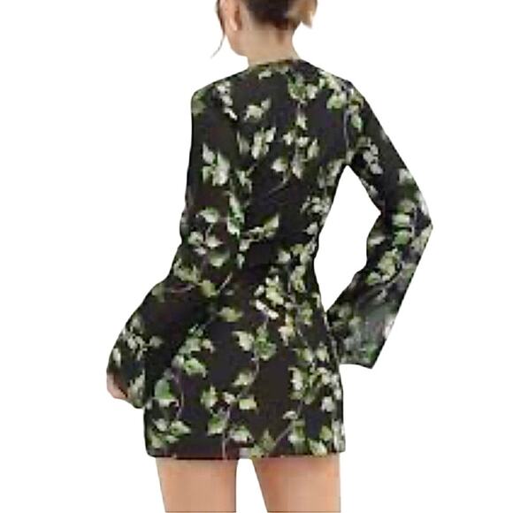 Rumored + Revolve Sterling Mini Dress SMALL Ivy Floral Black Sexy Date Night - Picture 2 of 11